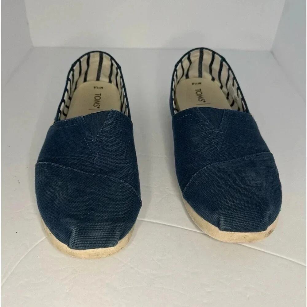 TOMS Alpargata Recycled‎ Cotton Canvas Women's 11.5 Slip Ons Navy Blue